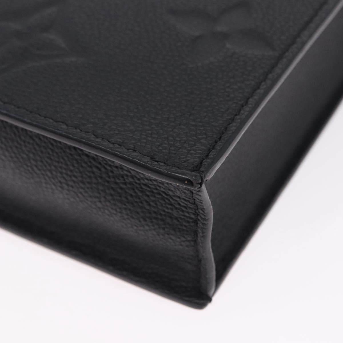 LOUIS VUITTON Monogram Empreinte Petit Sac Plat Bag Black M81417 LV Auth ka5508V