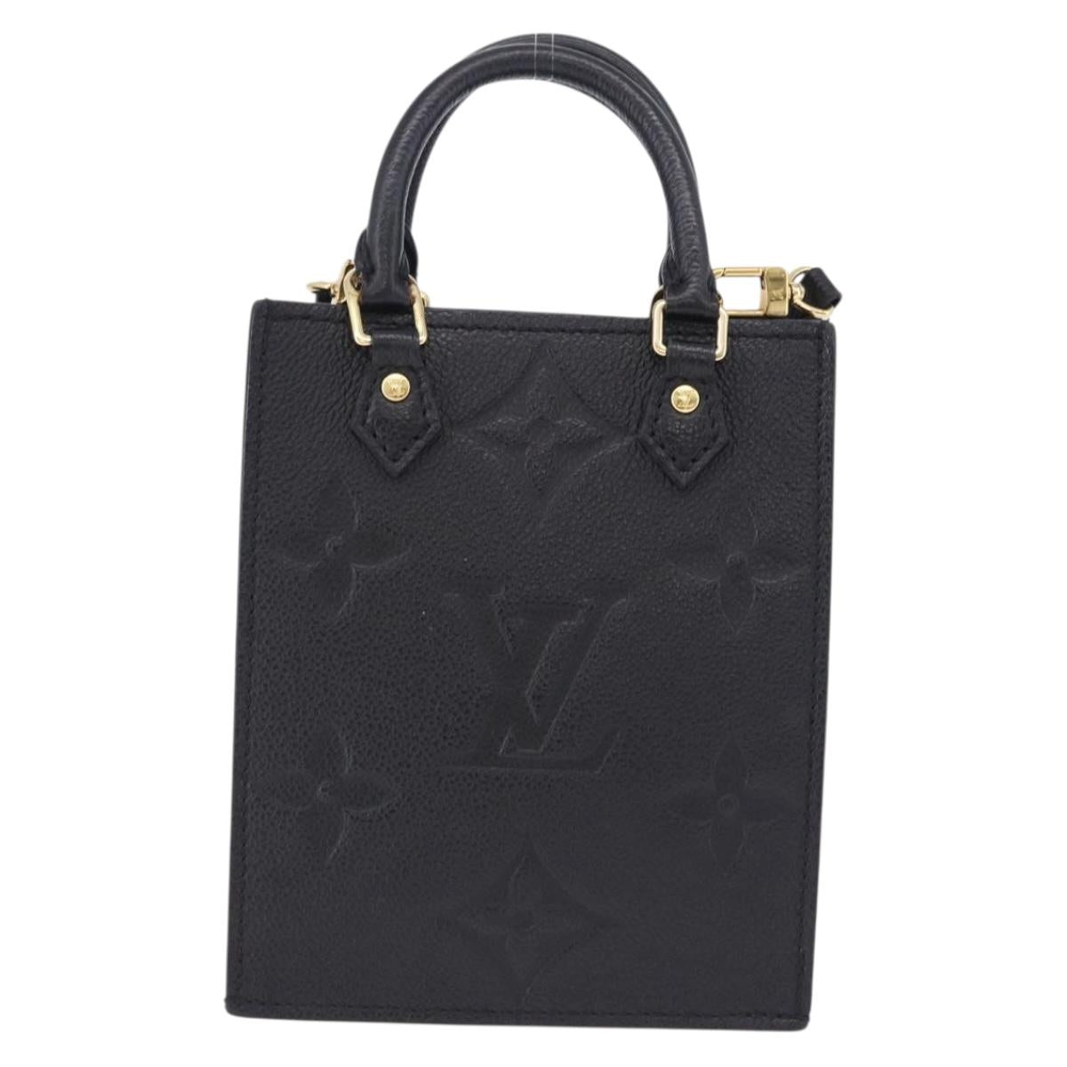 LOUIS VUITTON Monogram Empreinte Petit Sac Plat Bag Black M81417 LV Auth ka5508V