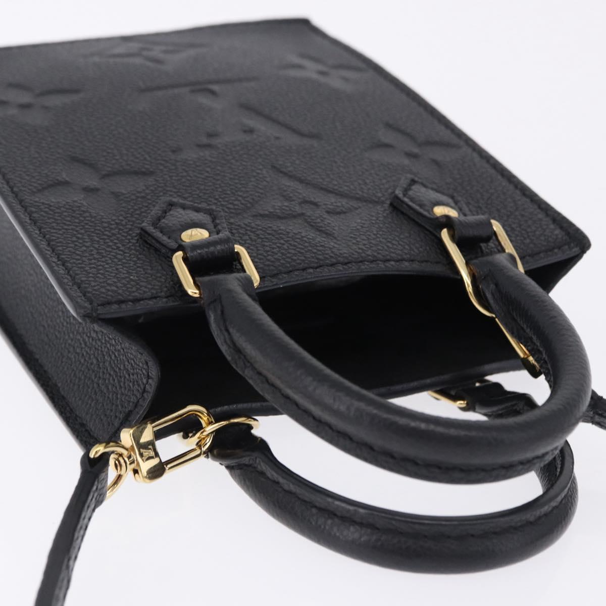 LOUIS VUITTON Monogram Empreinte Petit Sac Plat Bag Black M81417 LV Auth ka5508V