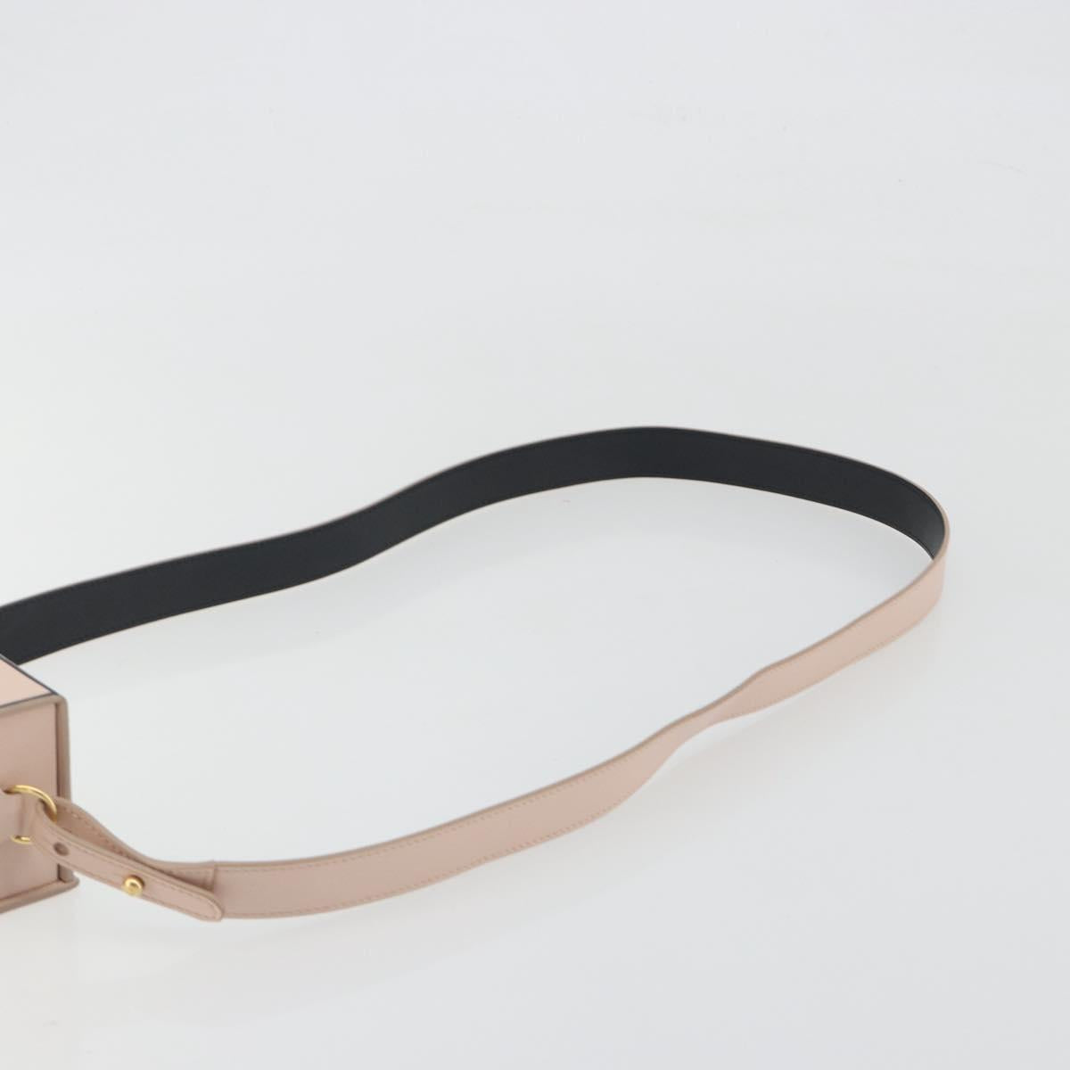 FENDI Shoulder Pouch Leather Pink Gold Tone 8BT339 Auth ka5513A