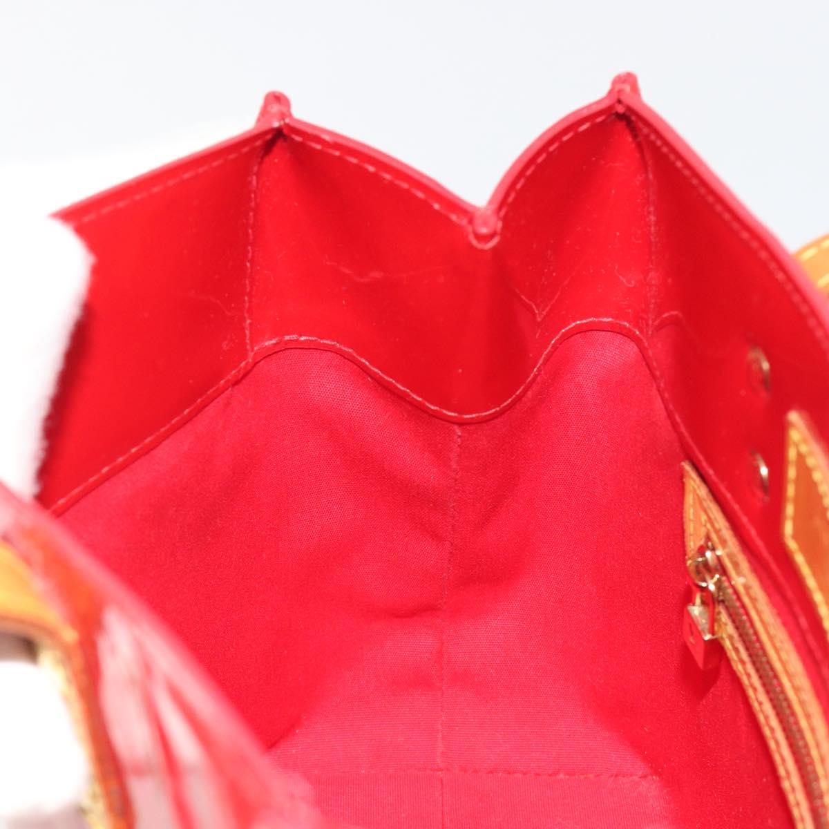 LOUIS VUITTON Monogram Vernis Reade PM Hand Bag Rouge M91088 LV Auth ka5517