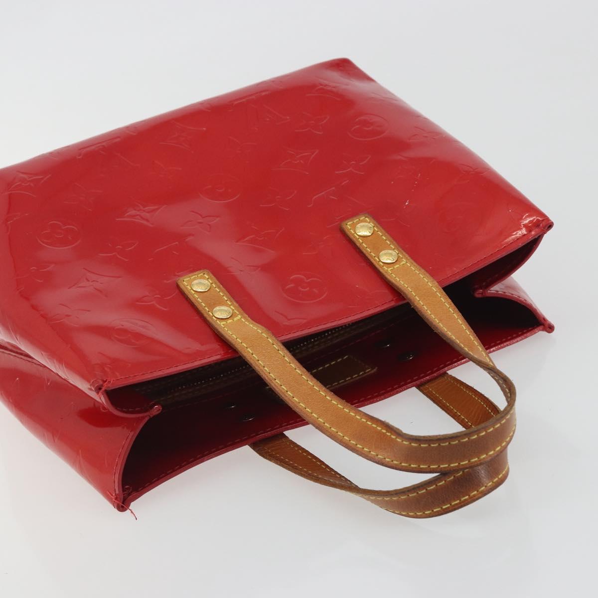 LOUIS VUITTON Monogram Vernis Reade PM Hand Bag Rouge M91088 LV Auth ka5517