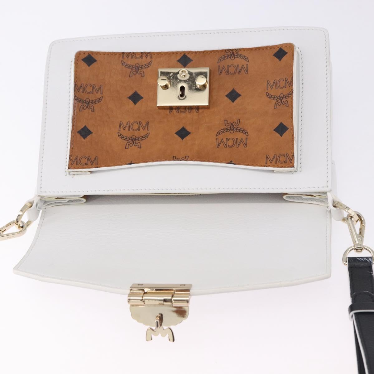 MCM Vicetos Shoulder Bag Leather Brown Gold Tone Auth ka5518A