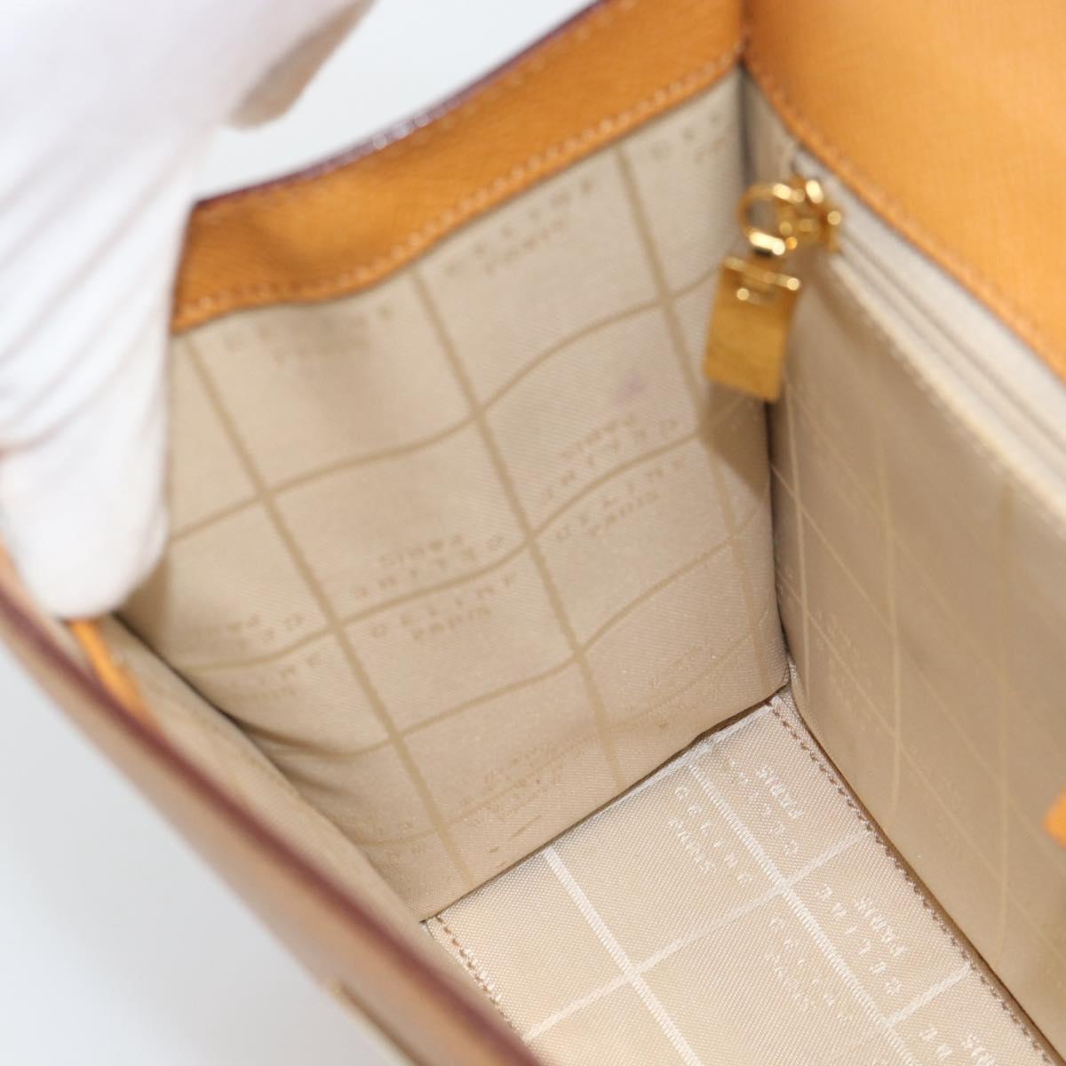 CELINE Hand Bag Leather Brown Gold Tone Auth ka5521A