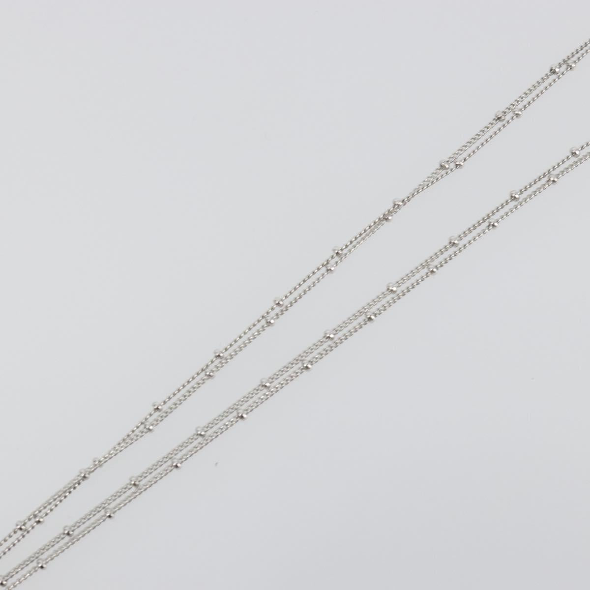 Christian Dior Necklace Metal Silver Auth ka5524