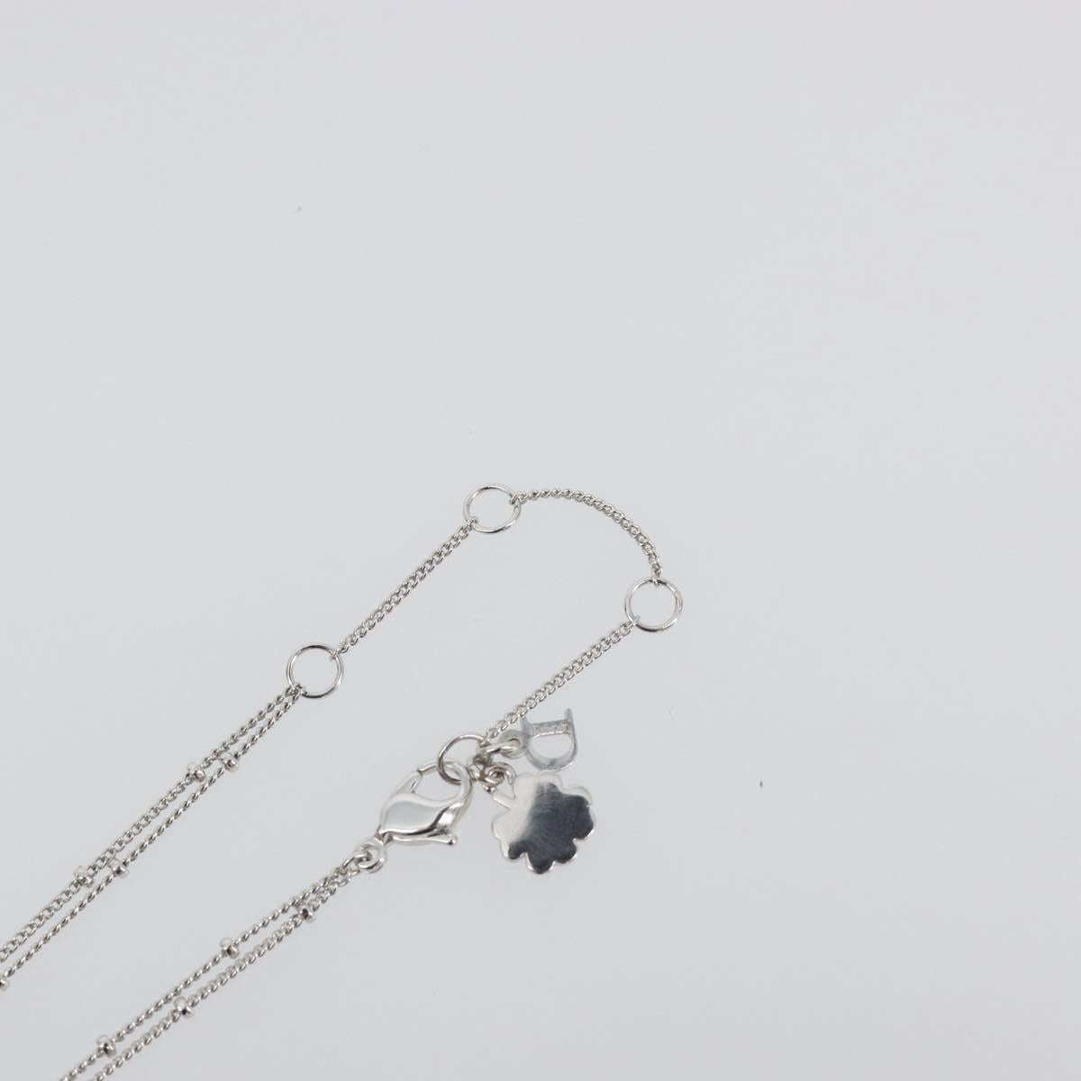 Christian Dior Necklace Metal Silver Auth ka5524