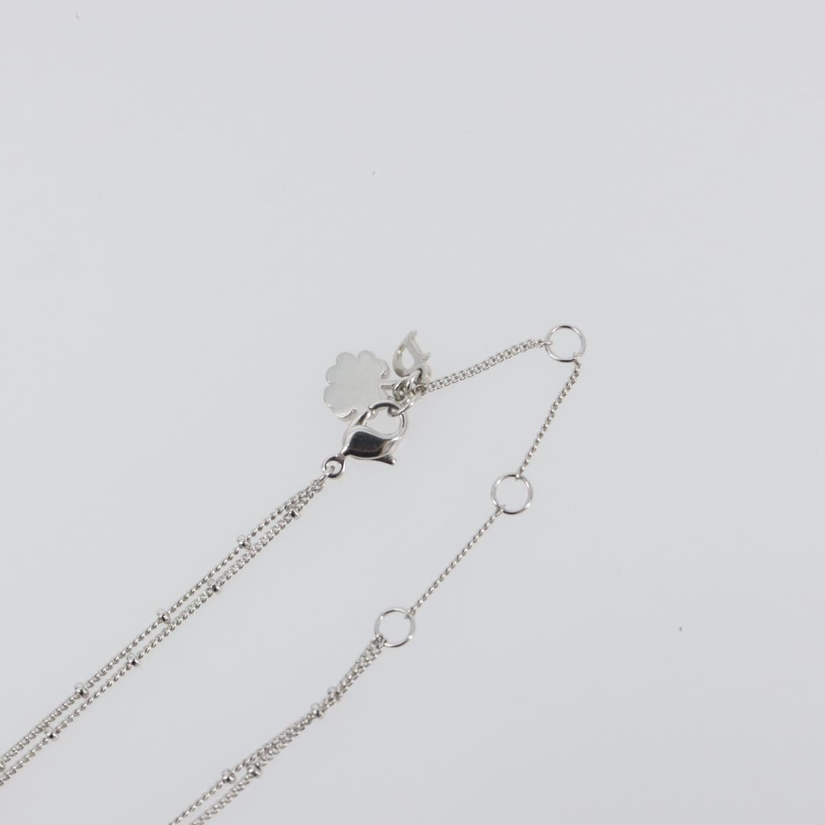 Christian Dior Necklace Metal Silver Auth ka5524