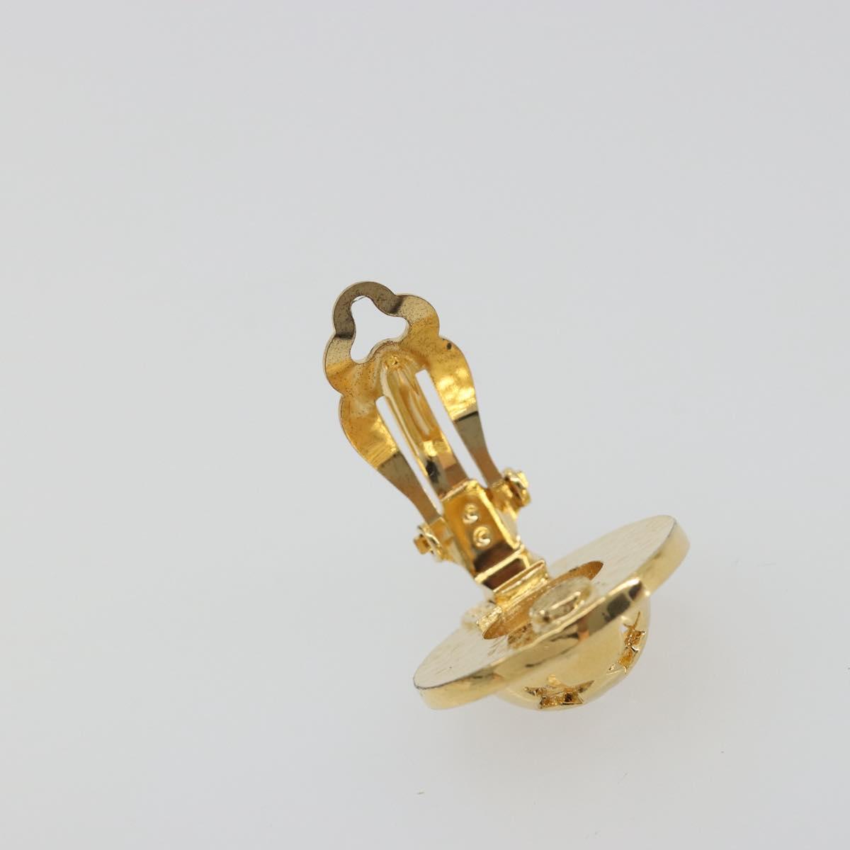 CELINE Earring Metal Gold Tone Auth ka5526