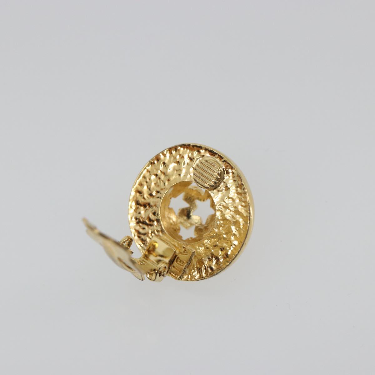 CELINE Earring Metal Gold Tone Auth ka5526