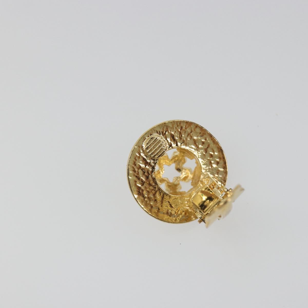 CELINE Earring Metal Gold Tone Auth ka5526