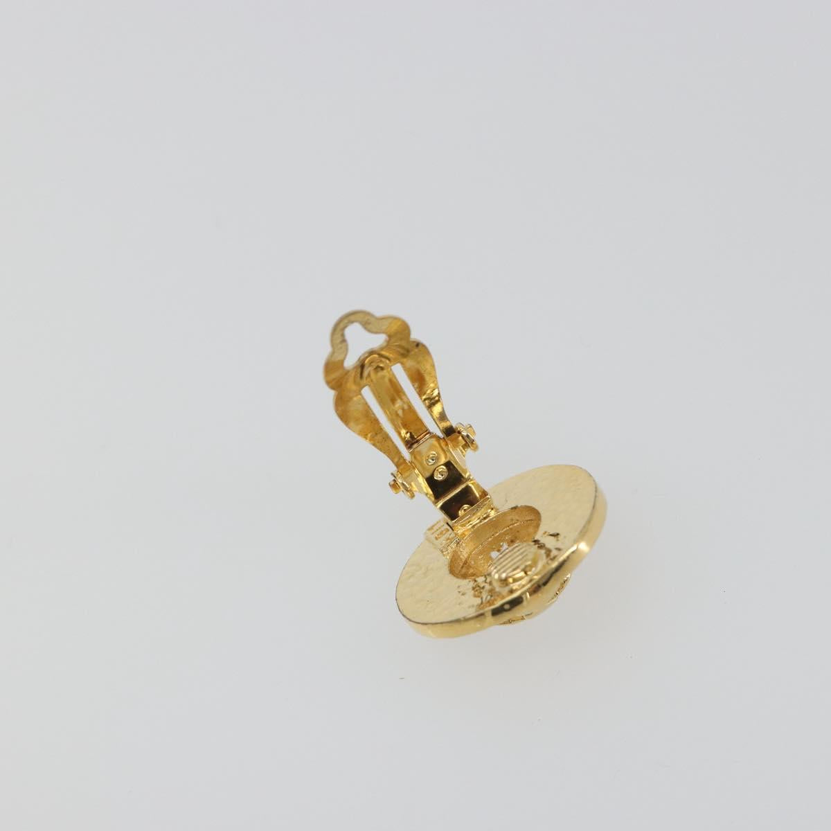 CELINE Earring Metal Gold Tone Auth ka5526