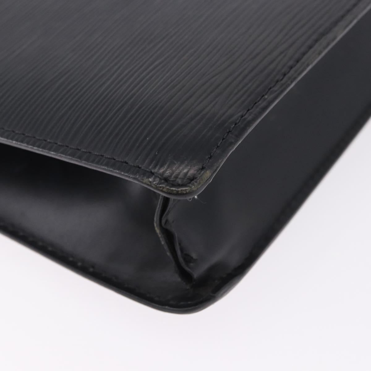 LOUIS VUITTON Epi Sellier Dragonne Clutch Bag Black M52612 LV Auth ka5527