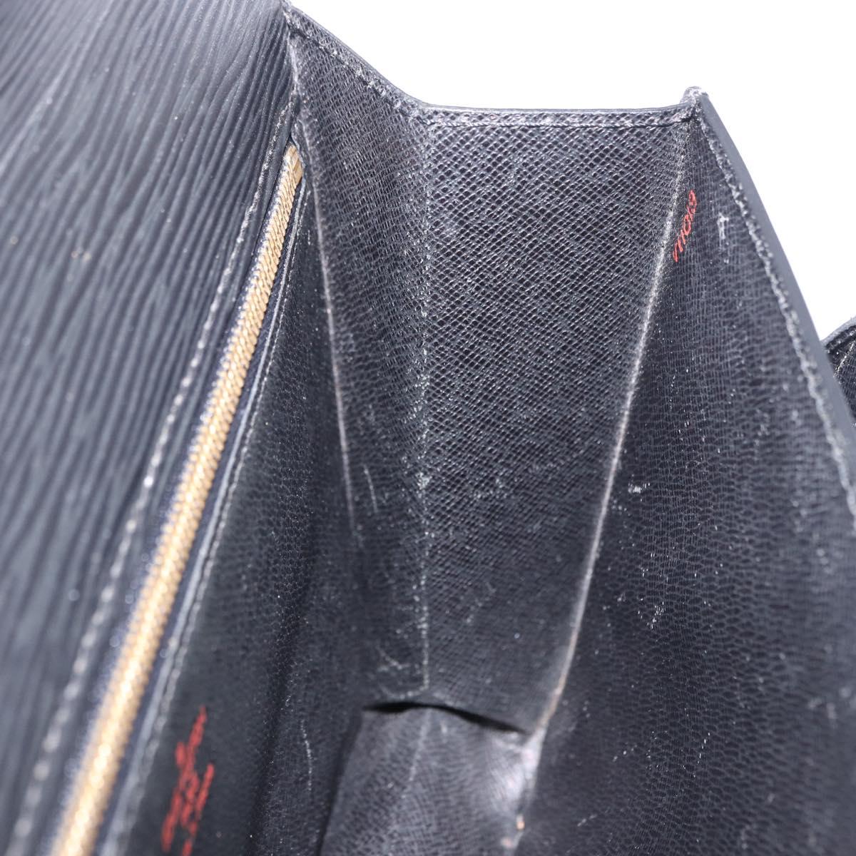 LOUIS VUITTON Epi Sellier Dragonne Clutch Bag Black M52612 LV Auth ka5527