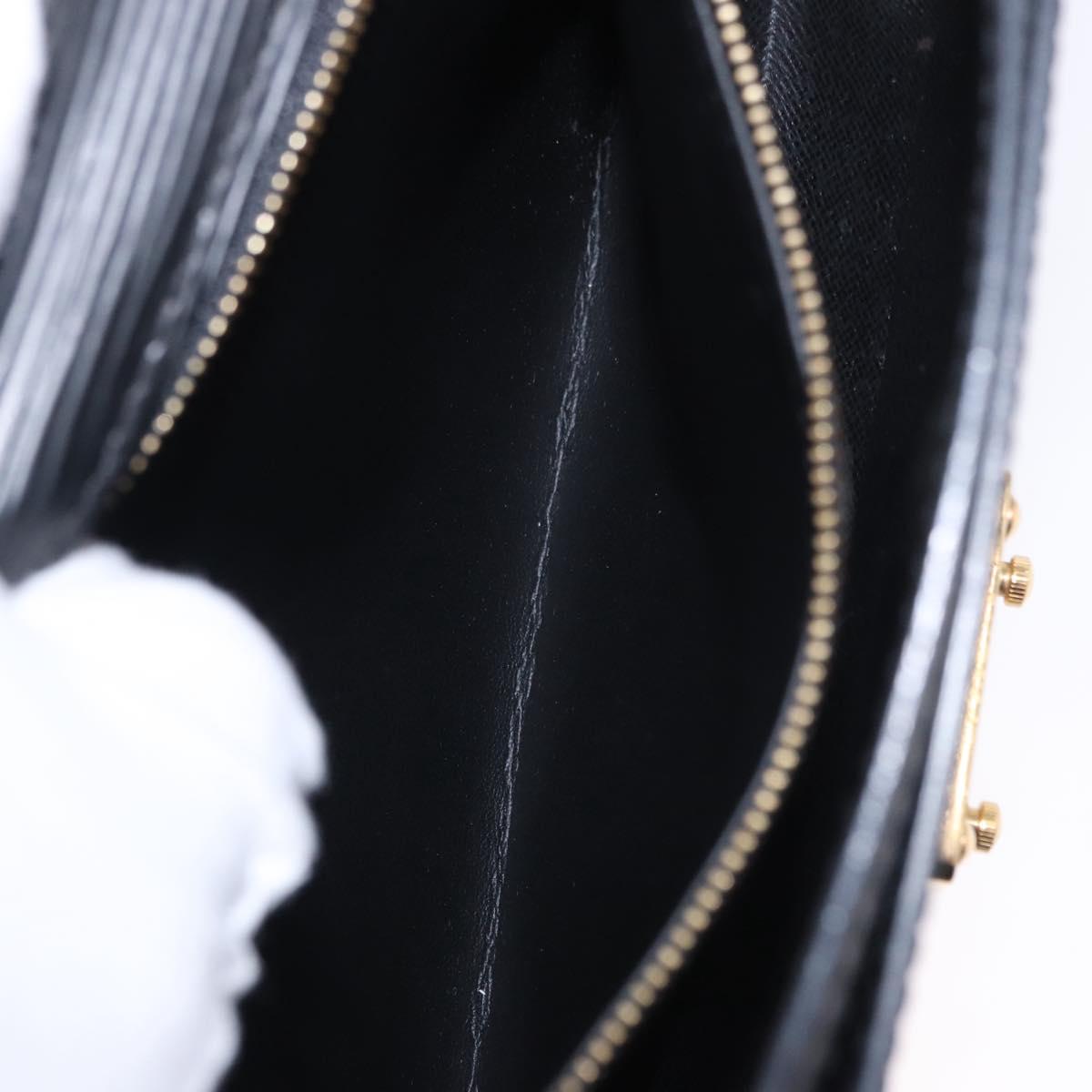 LOUIS VUITTON Epi Sellier Dragonne Clutch Bag Black M52612 LV Auth ka5527
