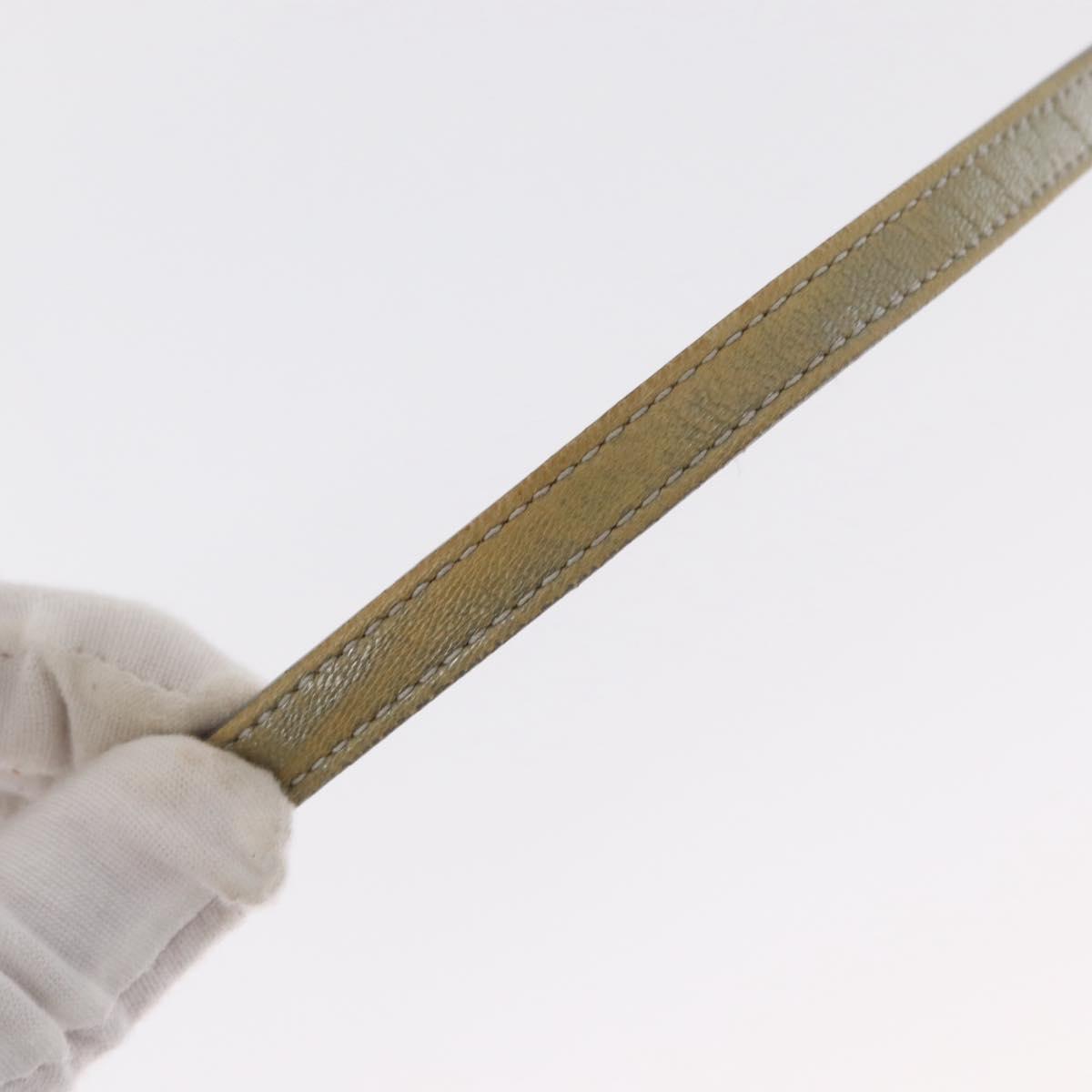 CELINE Trio large Shoulder Bag Leather Silver Gold Auth ka553