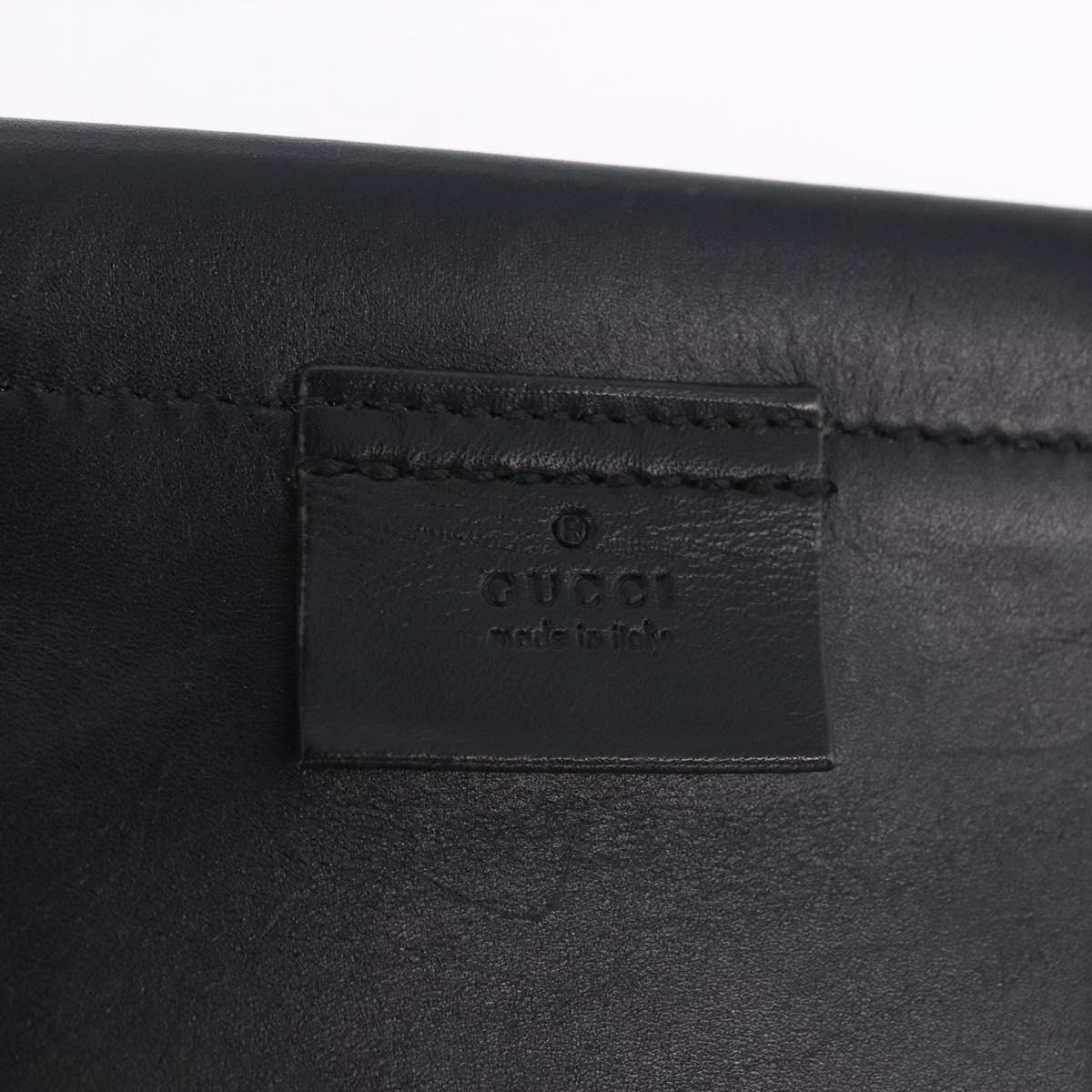 GUCCI Hand Bag Canvas Black Gold Tone 95168 Auth ka5531