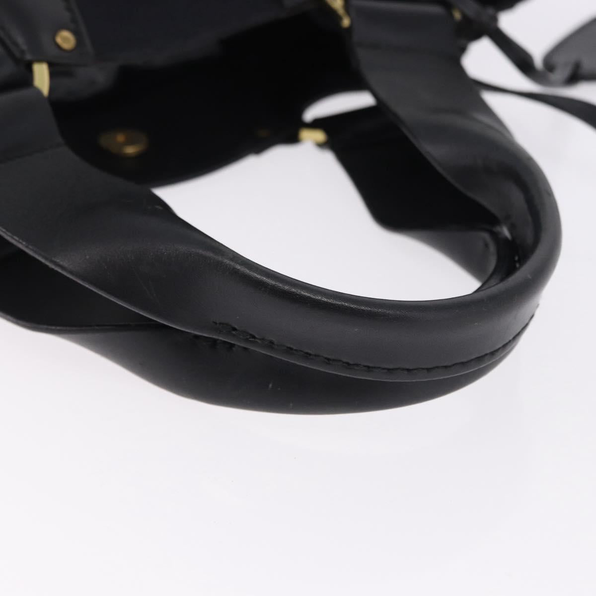GUCCI Hand Bag Canvas Black Gold Tone 95168 Auth ka5531