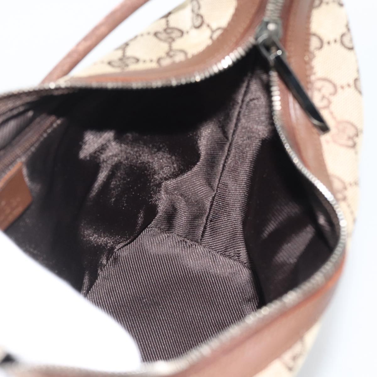 GUCCI GG Canvas Shoulder Bag Beige Silver 001 3814 Auth ka5533A