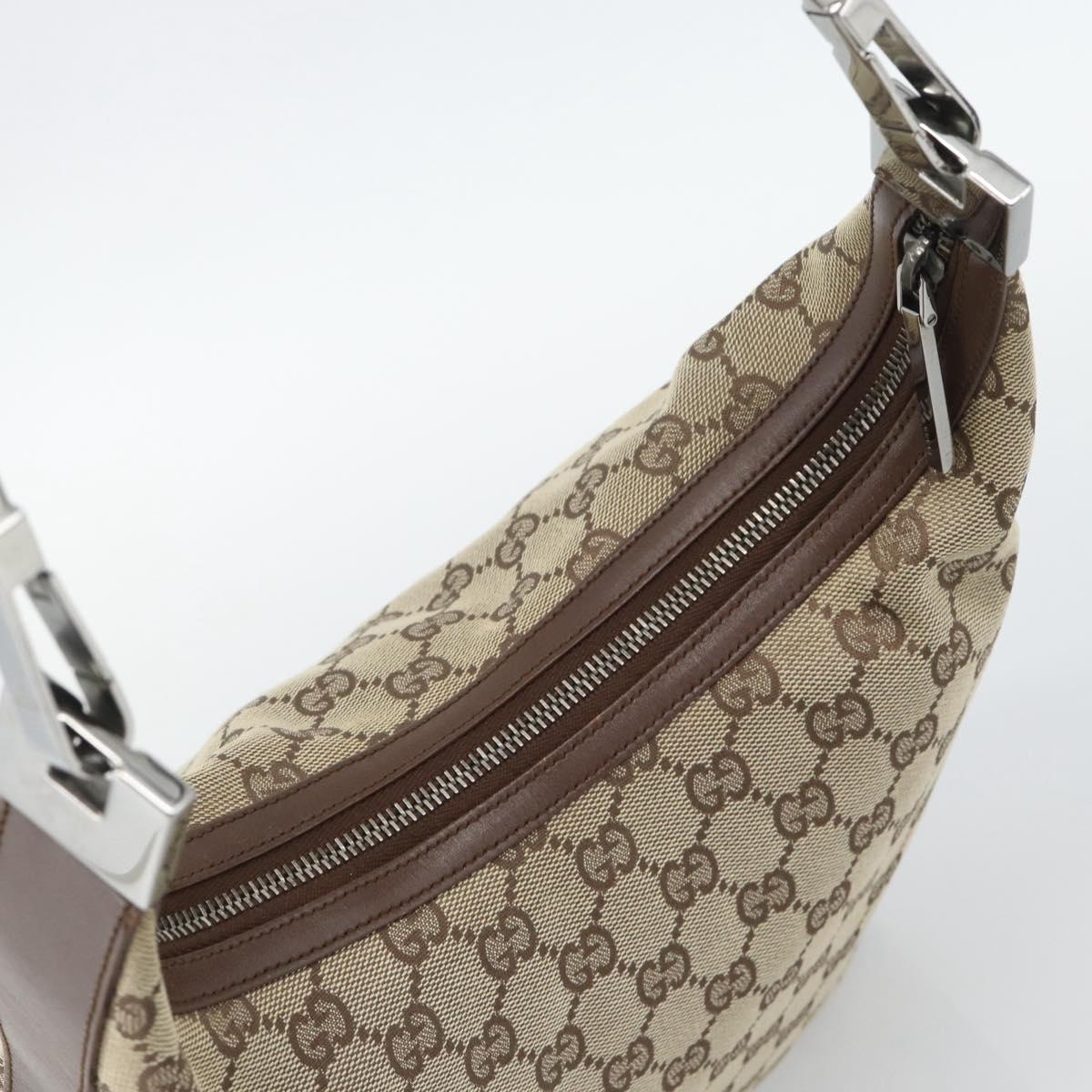 GUCCI GG Canvas Shoulder Bag Beige Silver 001 3814 Auth ka5533A