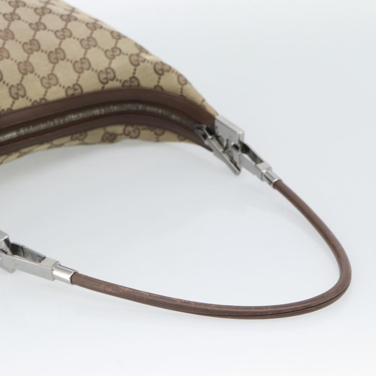 GUCCI GG Canvas Shoulder Bag Beige Silver 001 3814 Auth ka5533A