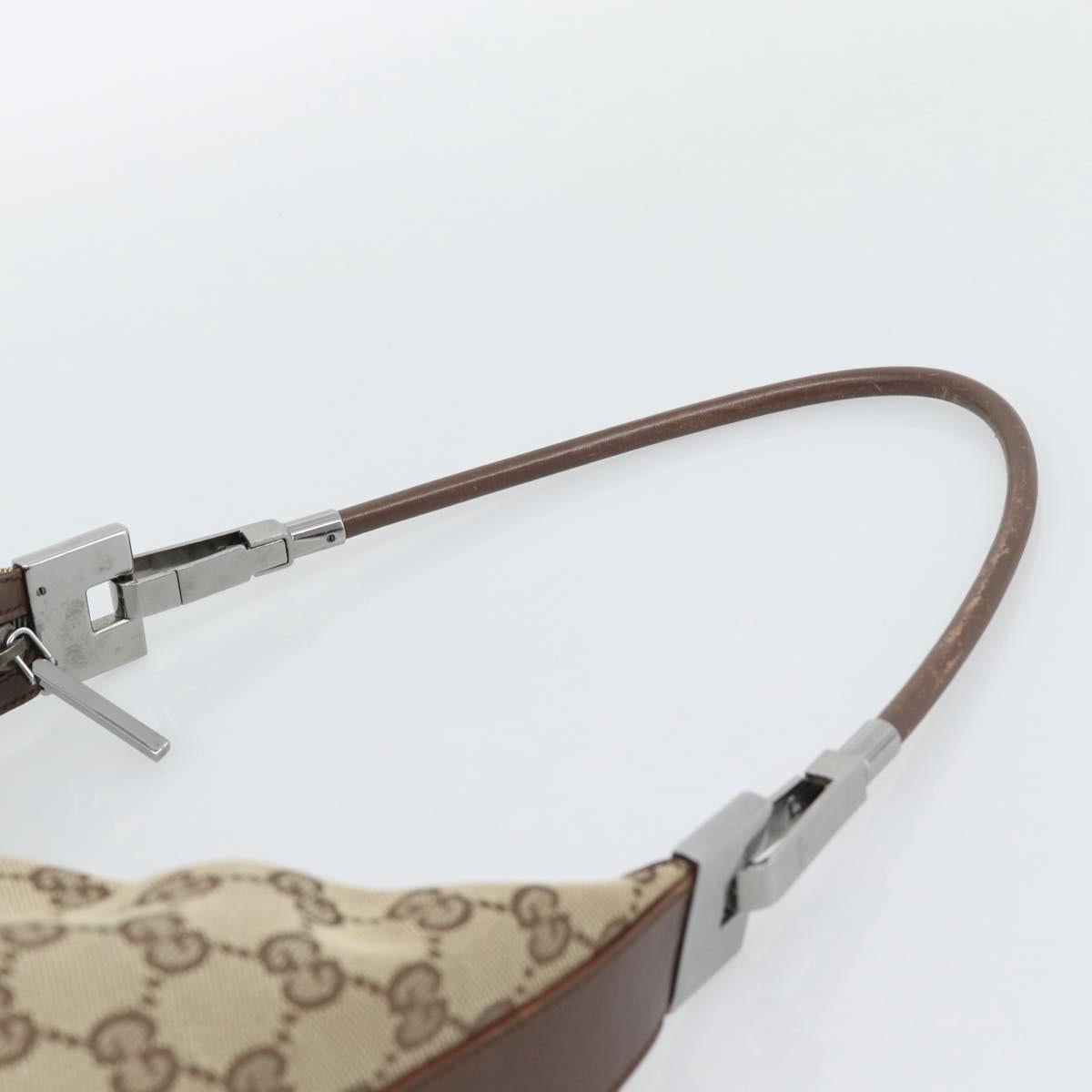 GUCCI GG Canvas Shoulder Bag Beige Silver 001 3814 Auth ka5533A