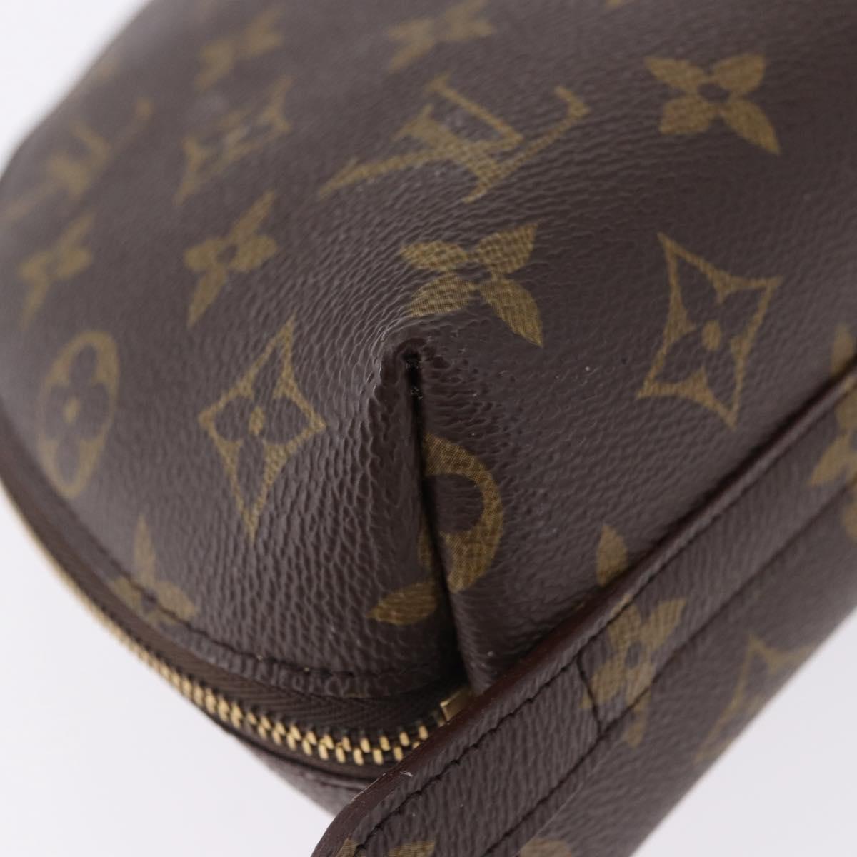 LOUIS VUITTON Monogram Trousse Demi Ronde Cosmetic Pouch M47520 LV Auth ka5552