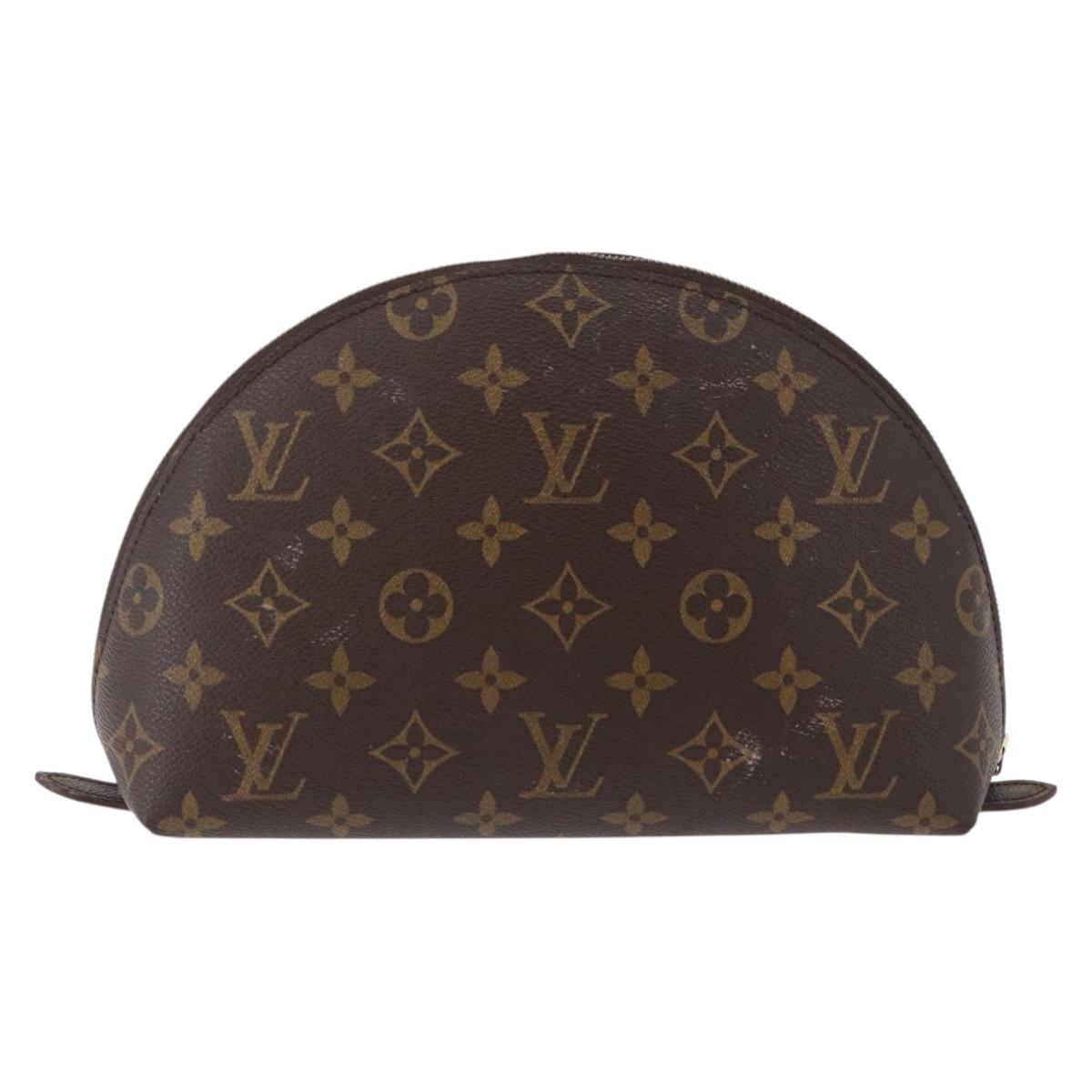 LOUIS VUITTON Monogram Trousse Demi Ronde Cosmetic Pouch M47520 LV Auth ka5552