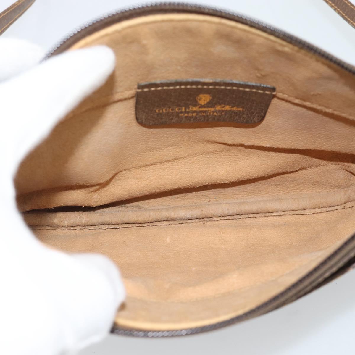 GUCCI GG Supreme Shoulder Bag PVC Leather Beige Gold Tone 904 02 020 Auth ka5554