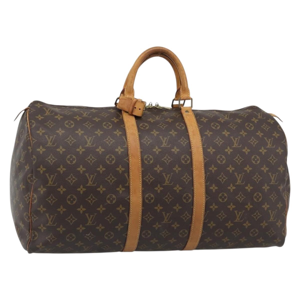 LOUIS VUITTON Monogram Keepall 55 Boston Bag M41424 LV Auth ka5557