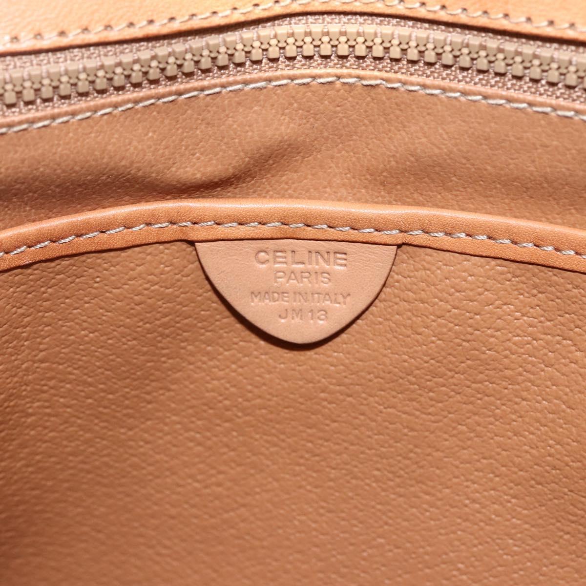 CELINE Macadam Canvas Hand Bag PVC Leather Brown Gold Auth ka556