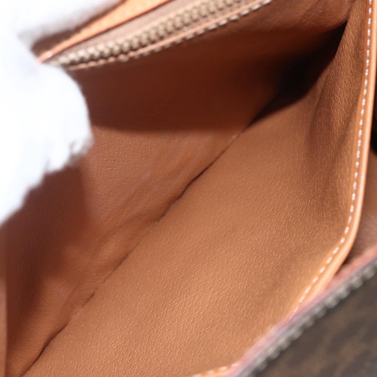 CELINE Macadam Canvas Hand Bag PVC Leather Brown Gold Auth ka556