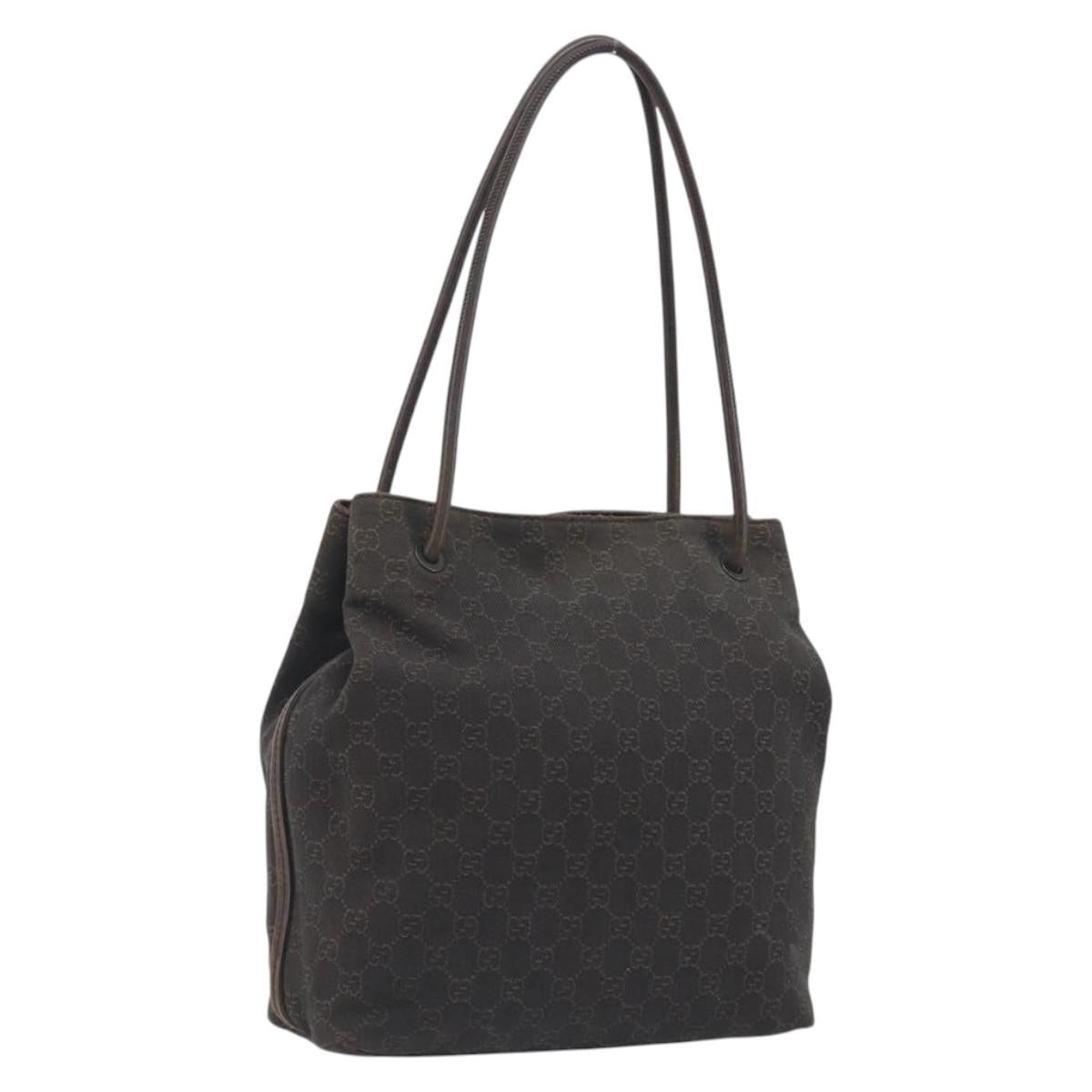 GUCCI GG Canvas Shoulder Bag Brown 101341 Auth ka5565