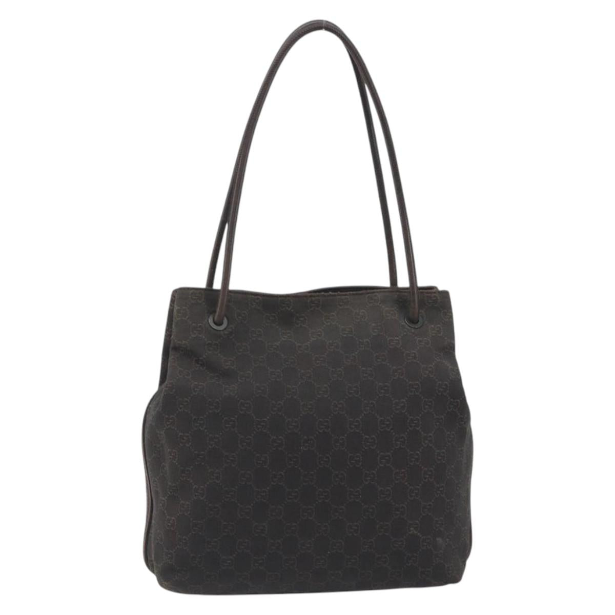 GUCCI GG Canvas Shoulder Bag Brown 101341 Auth ka5565