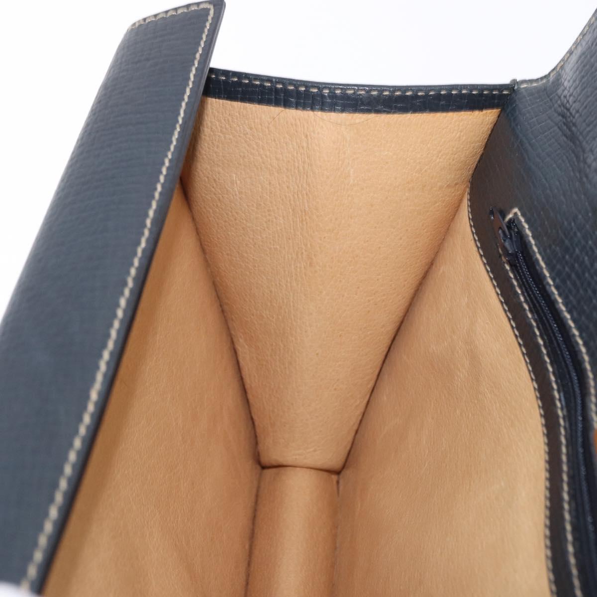 LOEWE Clutch Bag Leather Green Gold Tone Auth ka5568