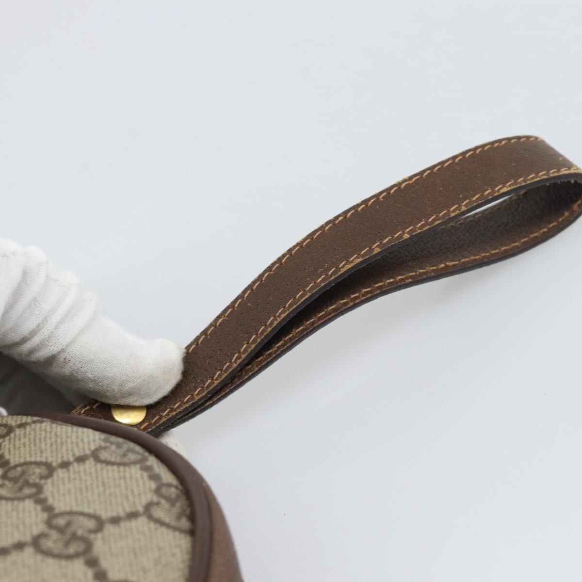 GUCCI GG Supreme Web Sherry Line Clutch Bag PVC Beige 156 01 034 Auth ka5569