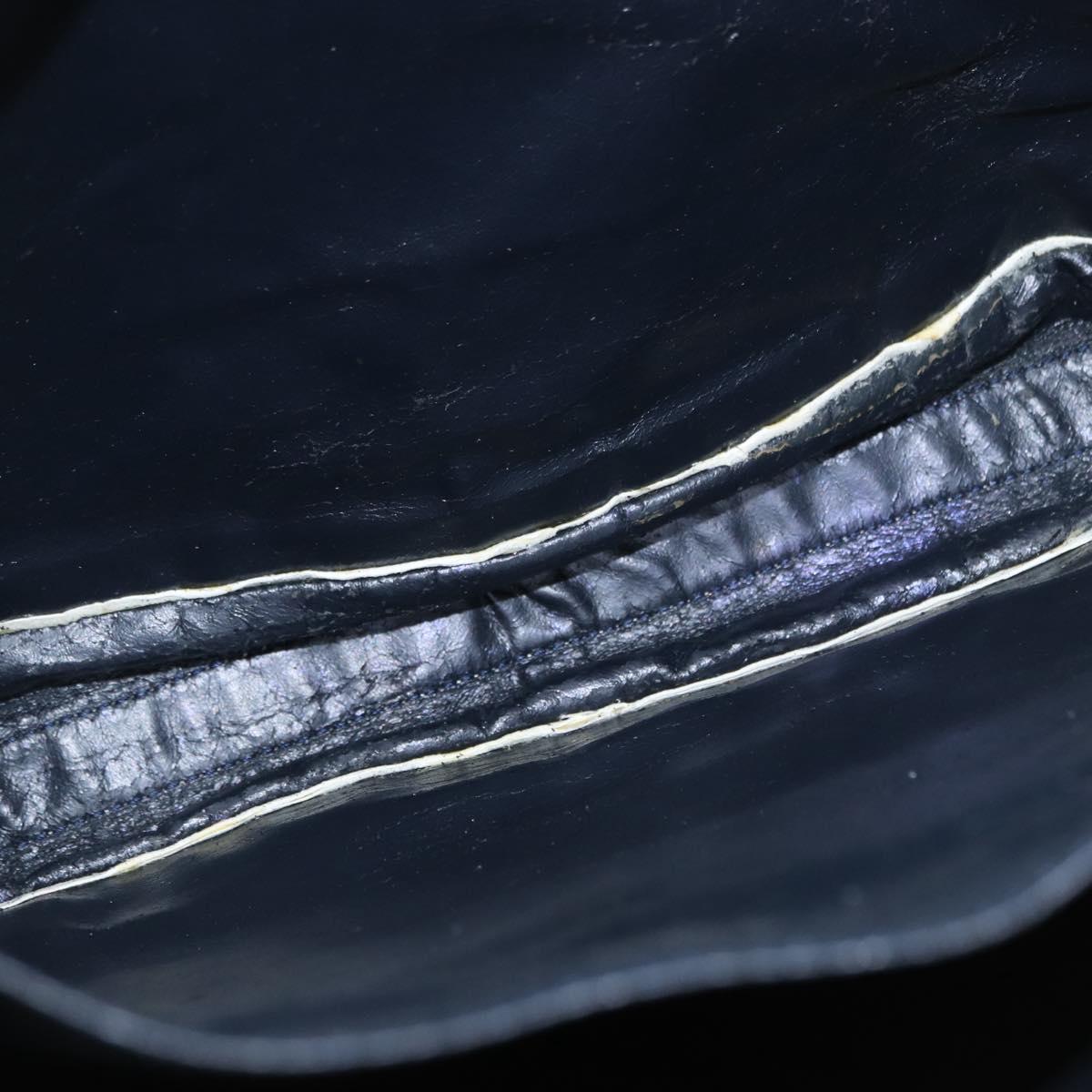 LOEWE Shoulder Bag Leather White Gold Auth ka557