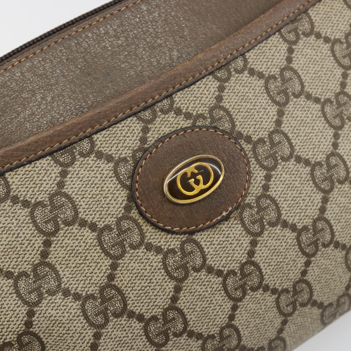 GUCCI GG Supreme Shoulder Bag PVC Leather Beige 904 02 020 Auth ka5570