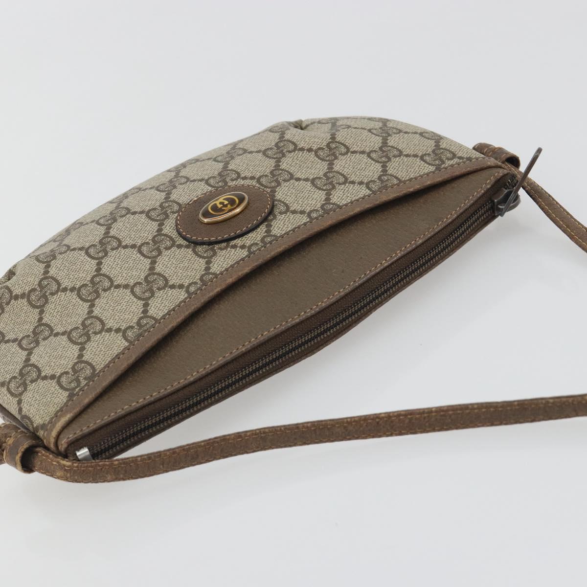 GUCCI GG Supreme Shoulder Bag PVC Leather Beige 904 02 020 Auth ka5570