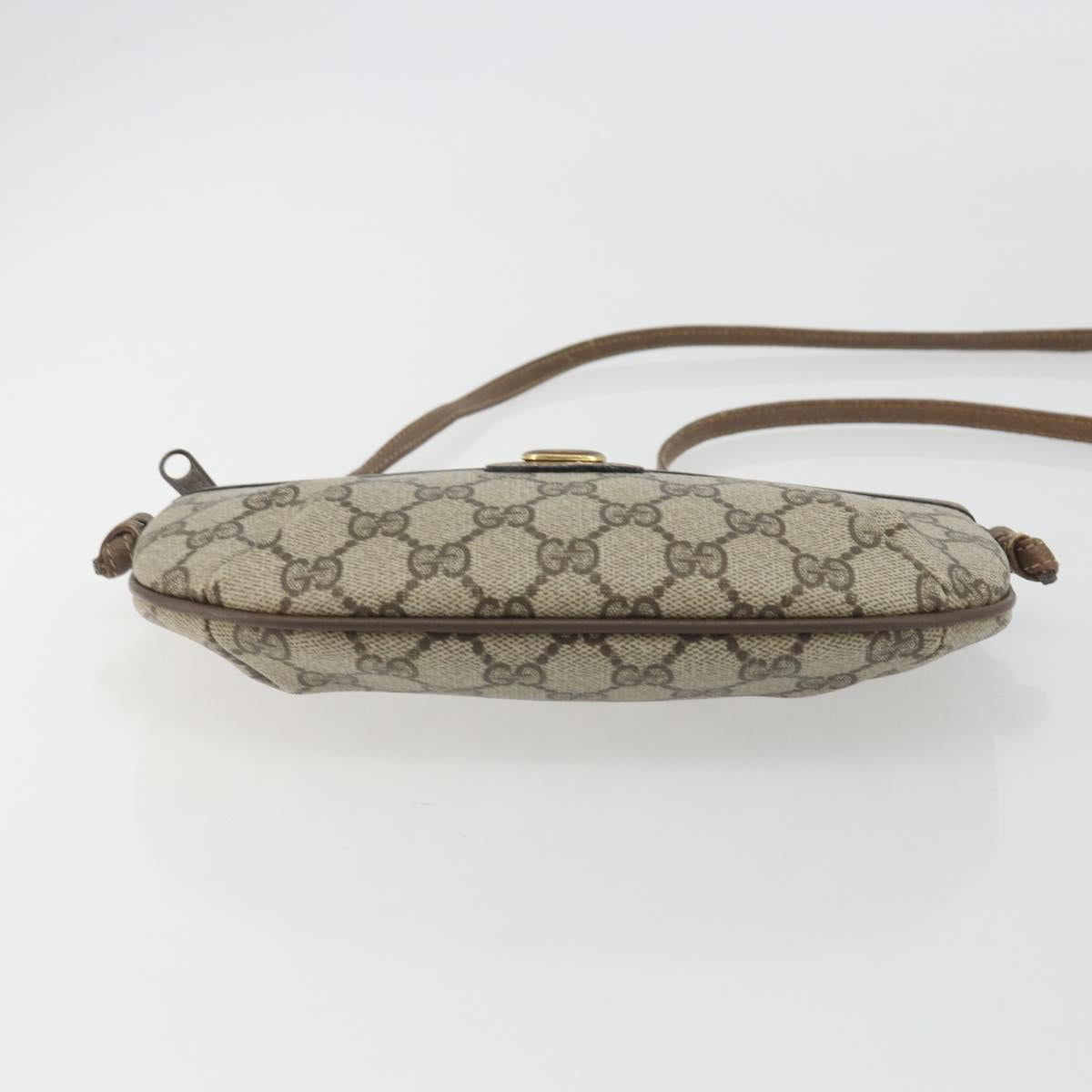GUCCI GG Supreme Shoulder Bag PVC Leather Beige 904 02 020 Auth ka5570