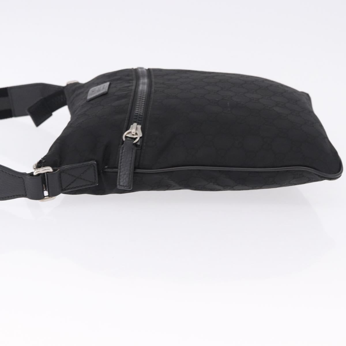 GUCCI GG Canvas Shoulder Bag Black Silver 509639 Auth ka5571