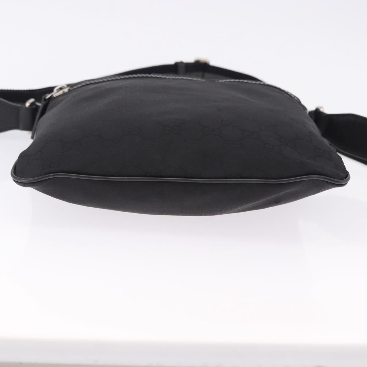 GUCCI GG Canvas Shoulder Bag Black Silver 509639 Auth ka5571