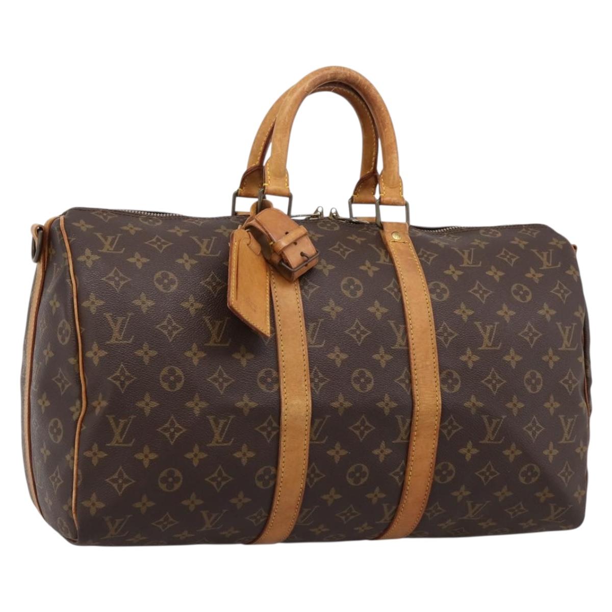 LOUIS VUITTON Monogram Keepall Bandouliere 45 Boston Bag M41418 LV Auth ka5578