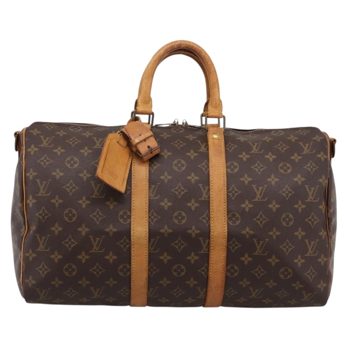 LOUIS VUITTON Monogram Keepall Bandouliere 45 Boston Bag M41418 LV Auth ka5578