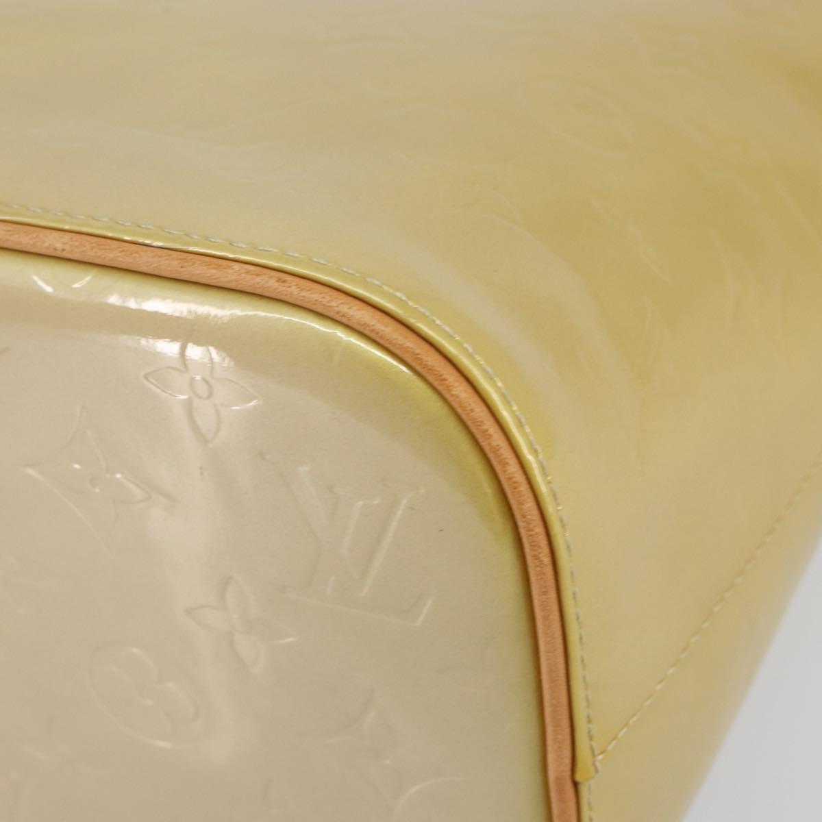 LOUIS VUITTON Monogram Vernis Houston Hand Bag Beige M91004 LV Auth ka558