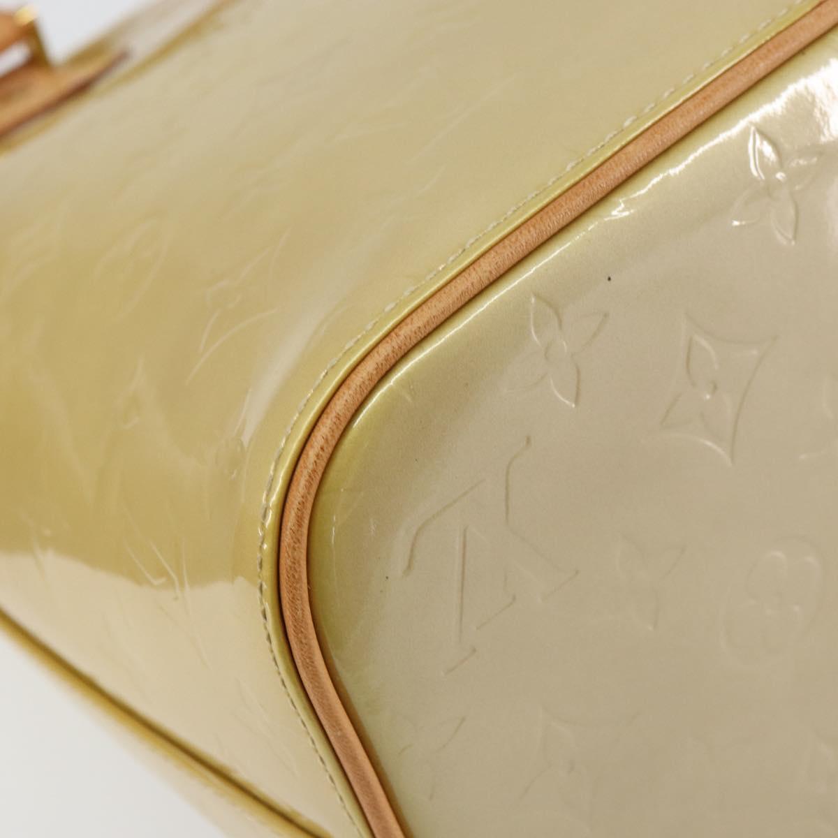 LOUIS VUITTON Monogram Vernis Houston Hand Bag Beige M91004 LV Auth ka558