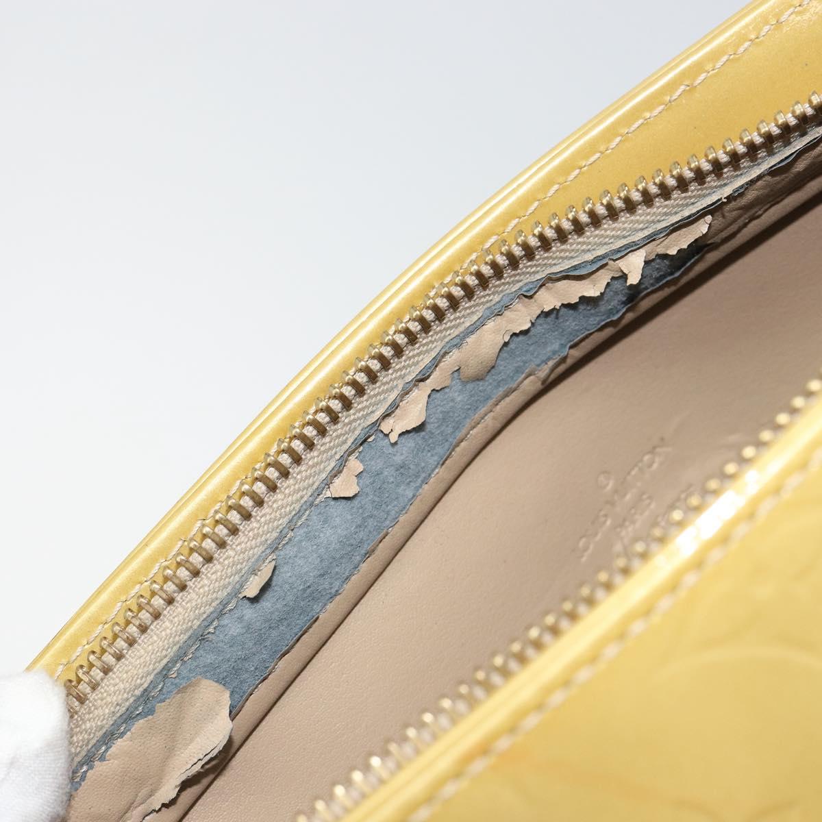 LOUIS VUITTON Monogram Vernis Houston Hand Bag Beige M91004 LV Auth ka558