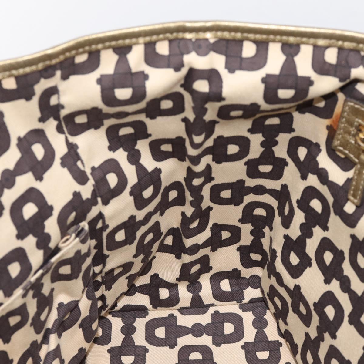 GUCCI GG Canvas Sherry Line Hand Bag Beige Gold 137396 Auth ka5582