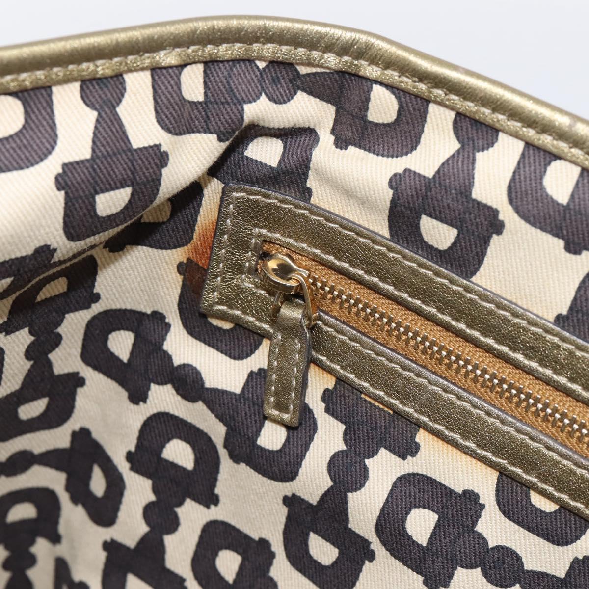 GUCCI GG Canvas Sherry Line Hand Bag Beige Gold 137396 Auth ka5582