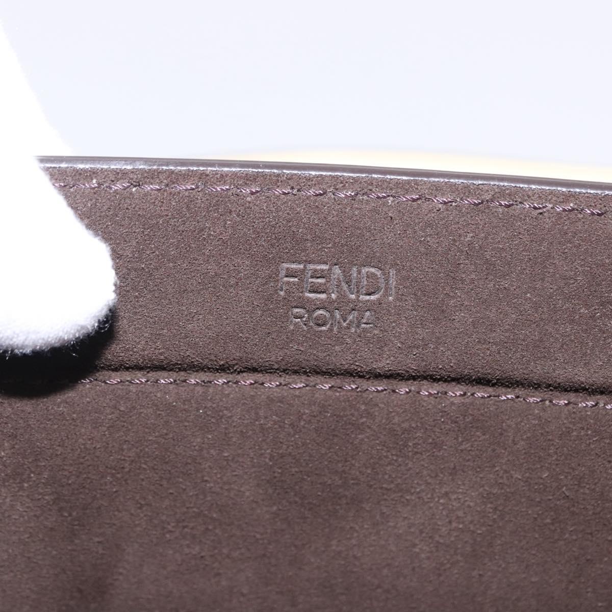 FENDI Tote Bag Leather Yellow Auth ka5585V