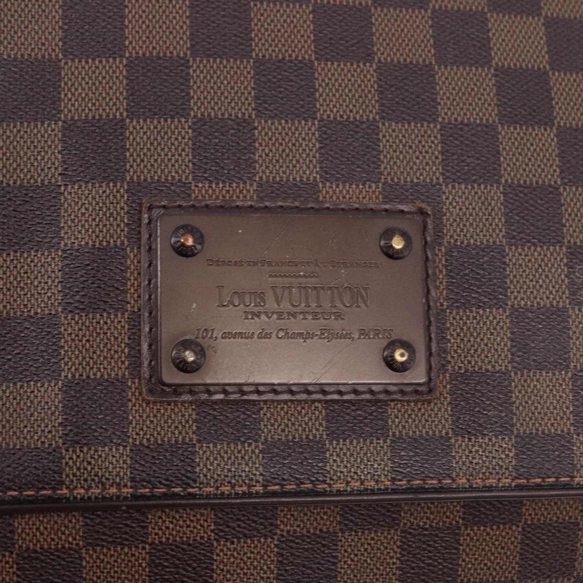 LOUIS VUITTON Damier Ebene Brooklyn MM Shoulder Bag N51211 LV Auth ka5587